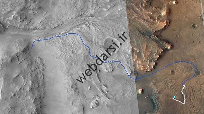 مسیر حرکت پرسوینس در مریخ
